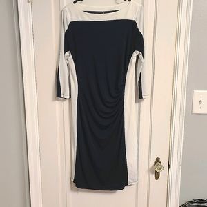 NWT Dark blue and white bodycon dress